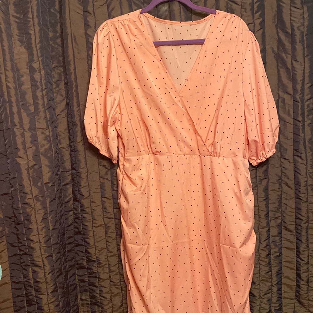 SHEIN dress 2X polka dot pink